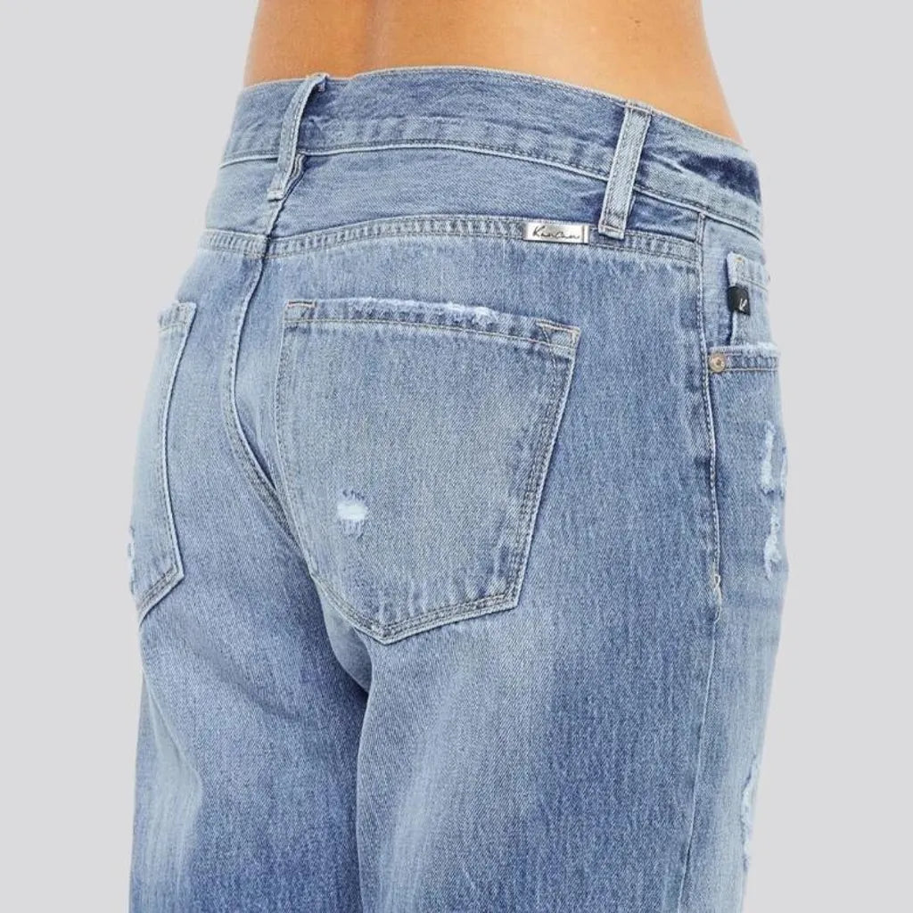 Mid-waist women's rolled-hem jeans