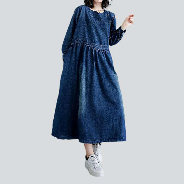 Medium wash urban denim dress