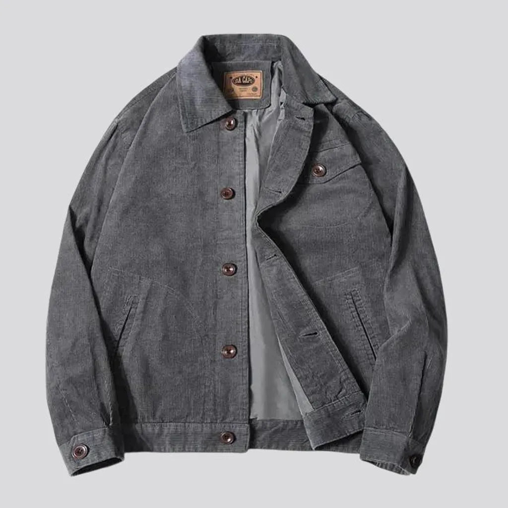 Classic tone regular fit men's corduroy coat