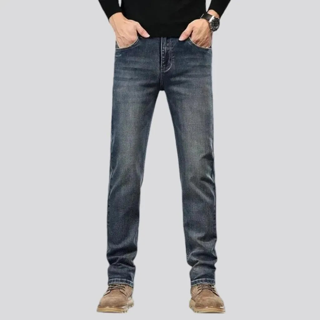 Classic tapered stonewashed men's jeans