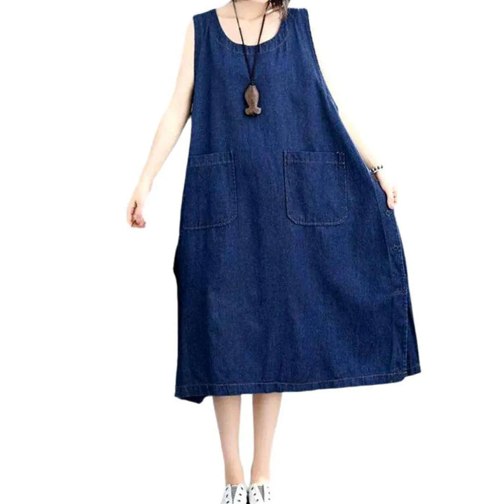 90s Midi Jeans Dress - Blue