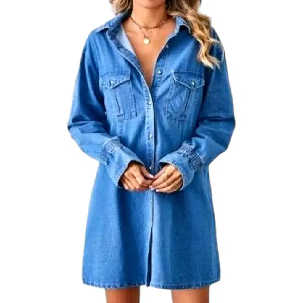 90s Style Jean Dress - Blue