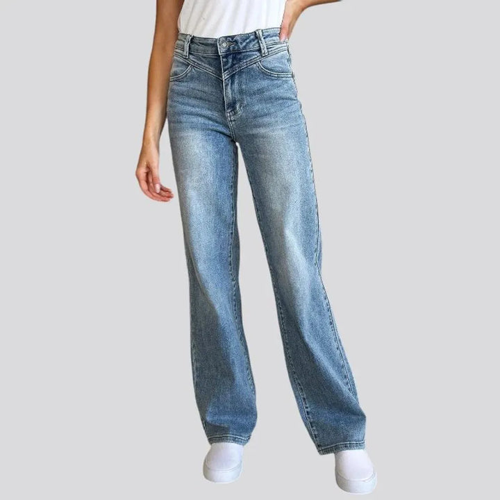 Light-wash women's sanded jeans