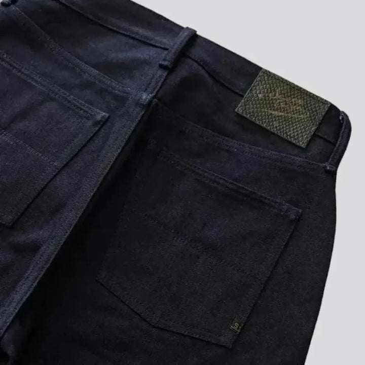 Dark-wash double-dyeing jeans for men