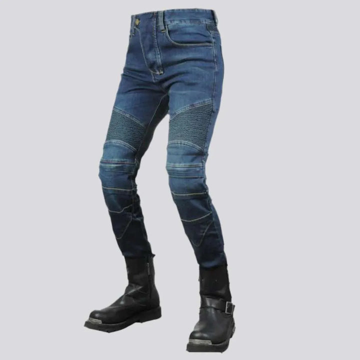 Sanded women's riding jeans