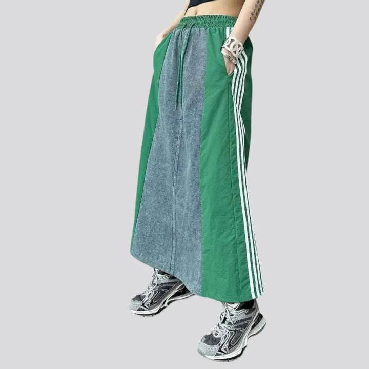 Side-bands women's jeans skirt