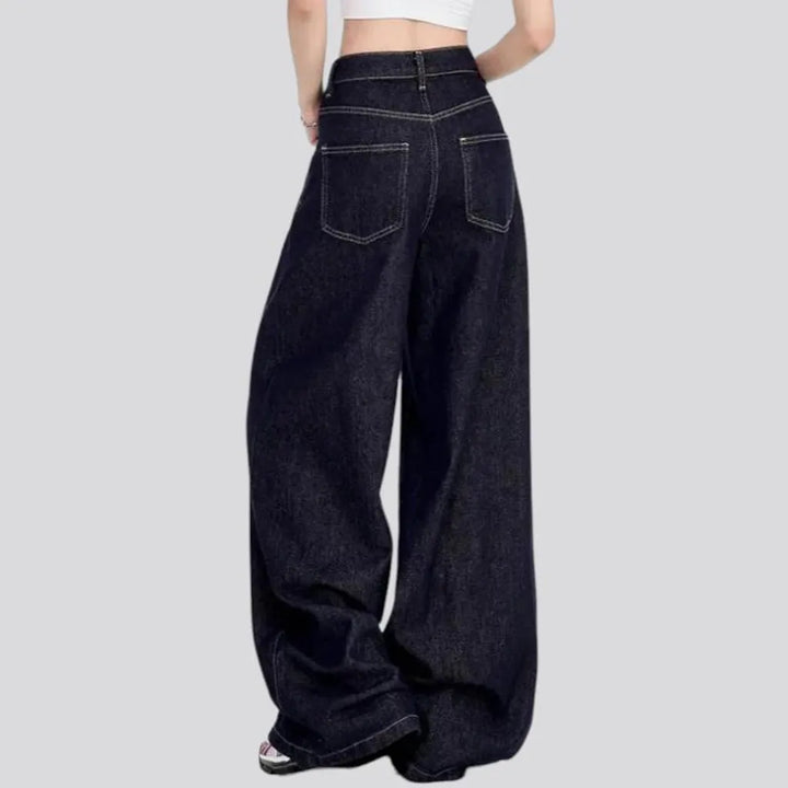 Baggy mid-waist jeans
 for women