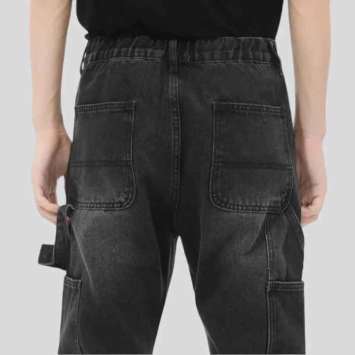 Fashion stonewashed mid-rise men's jeans