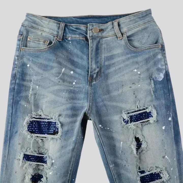 Y2k men's sanded jeans