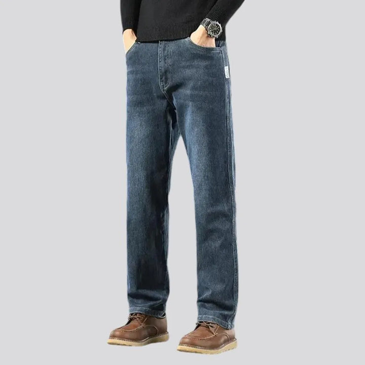 Dark wash classic fit jeans for men