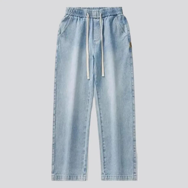 Retro men's rock-washed jeans