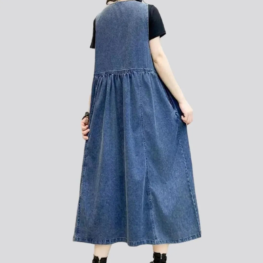 Vogue long denim dress