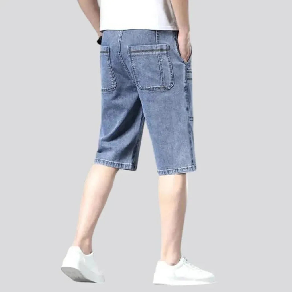 Knee-length fashion denim shorts for men