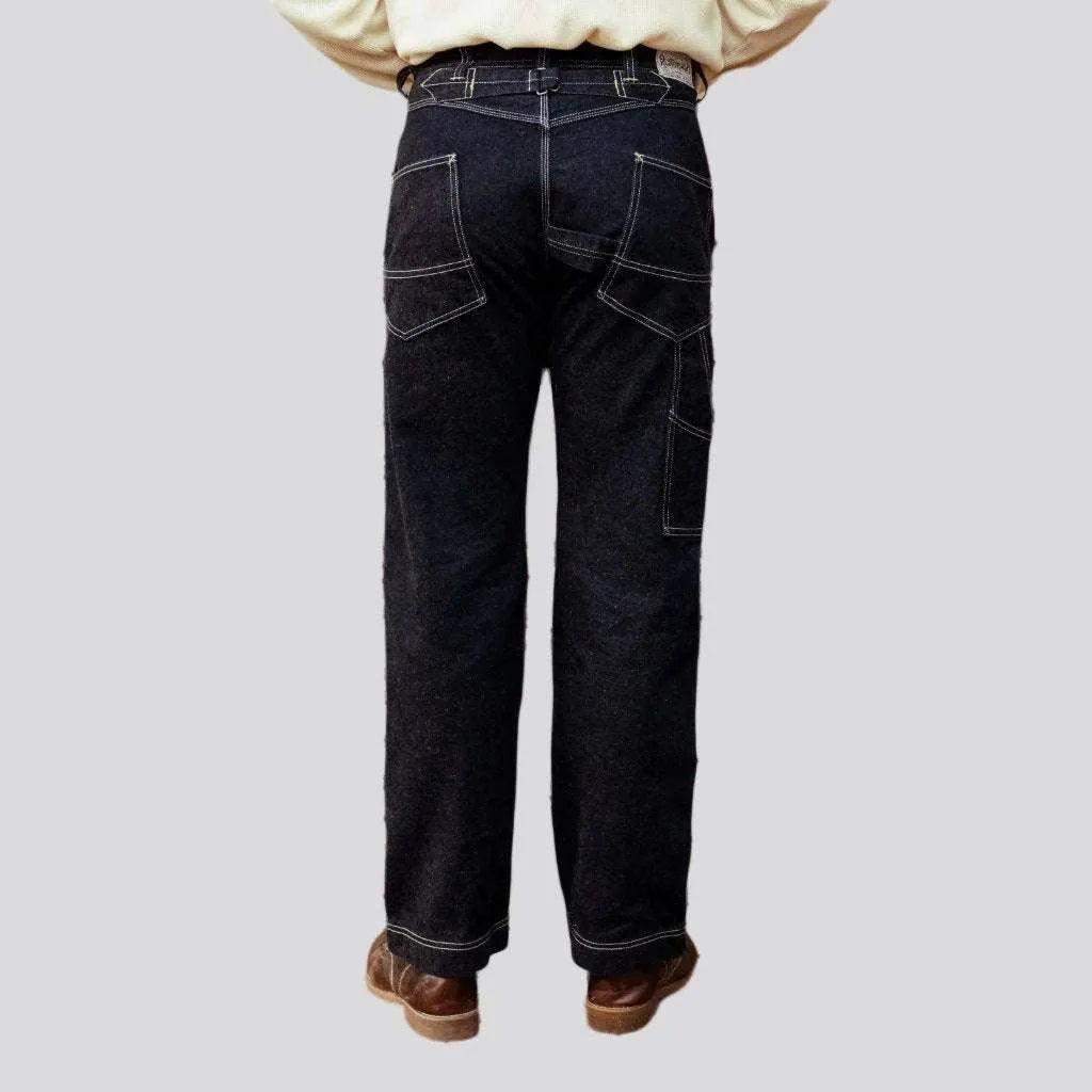 Workwear high-waist jeans
 for men