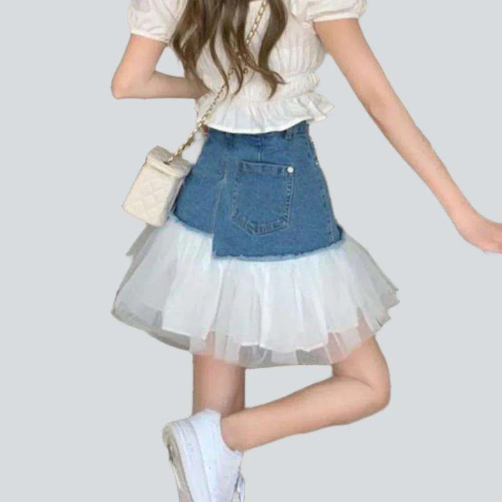 Ballet mini denim skirt