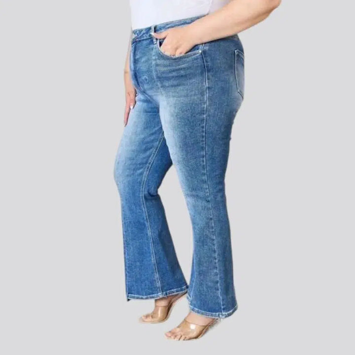 Plus-size women's high-waist jeans