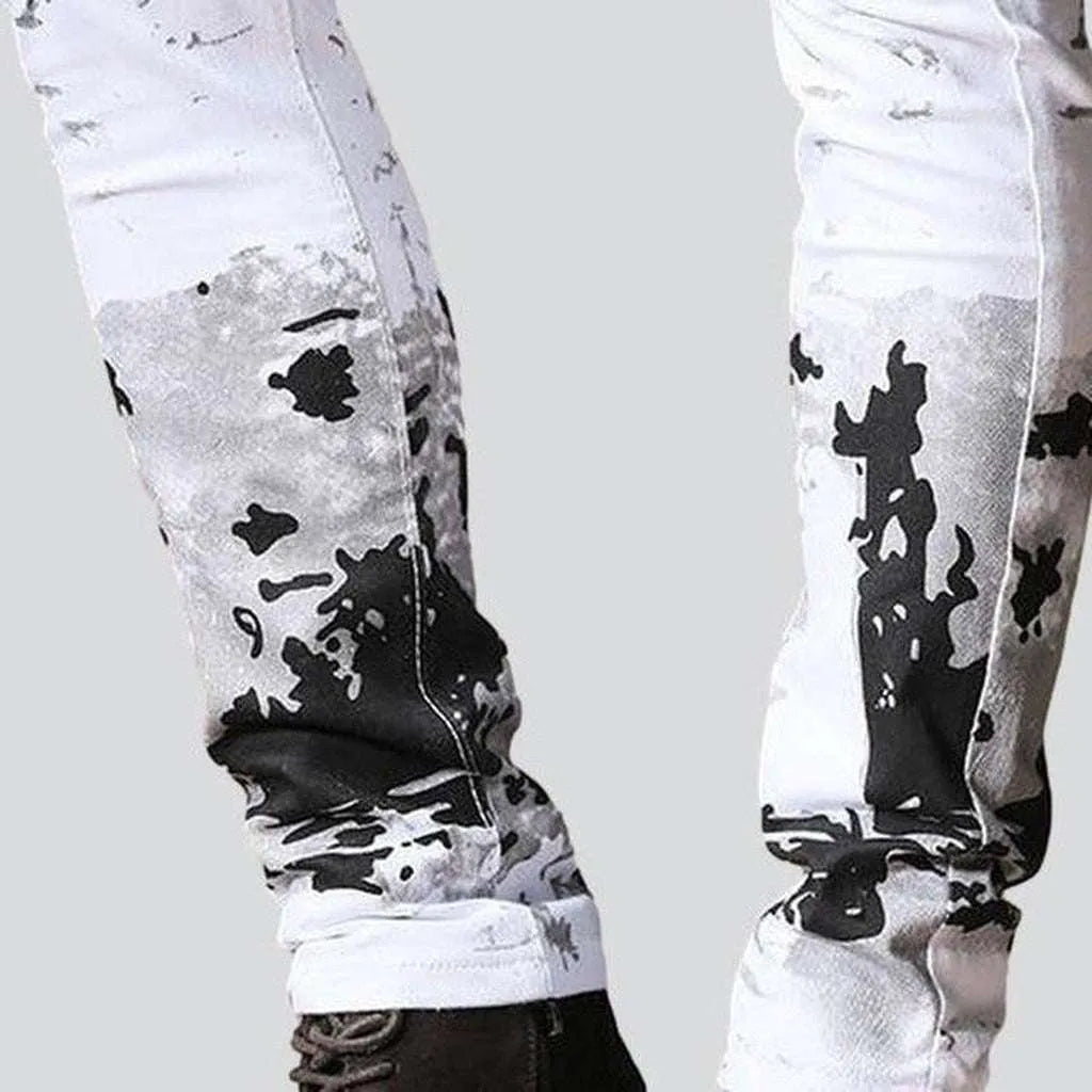 Stylish white jeans for men