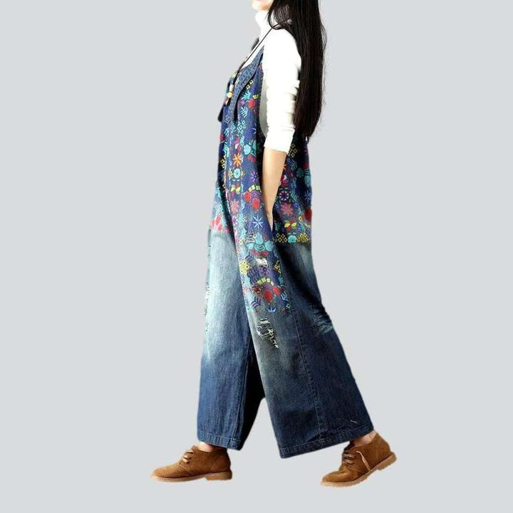 Painted y2k women's jeans overall