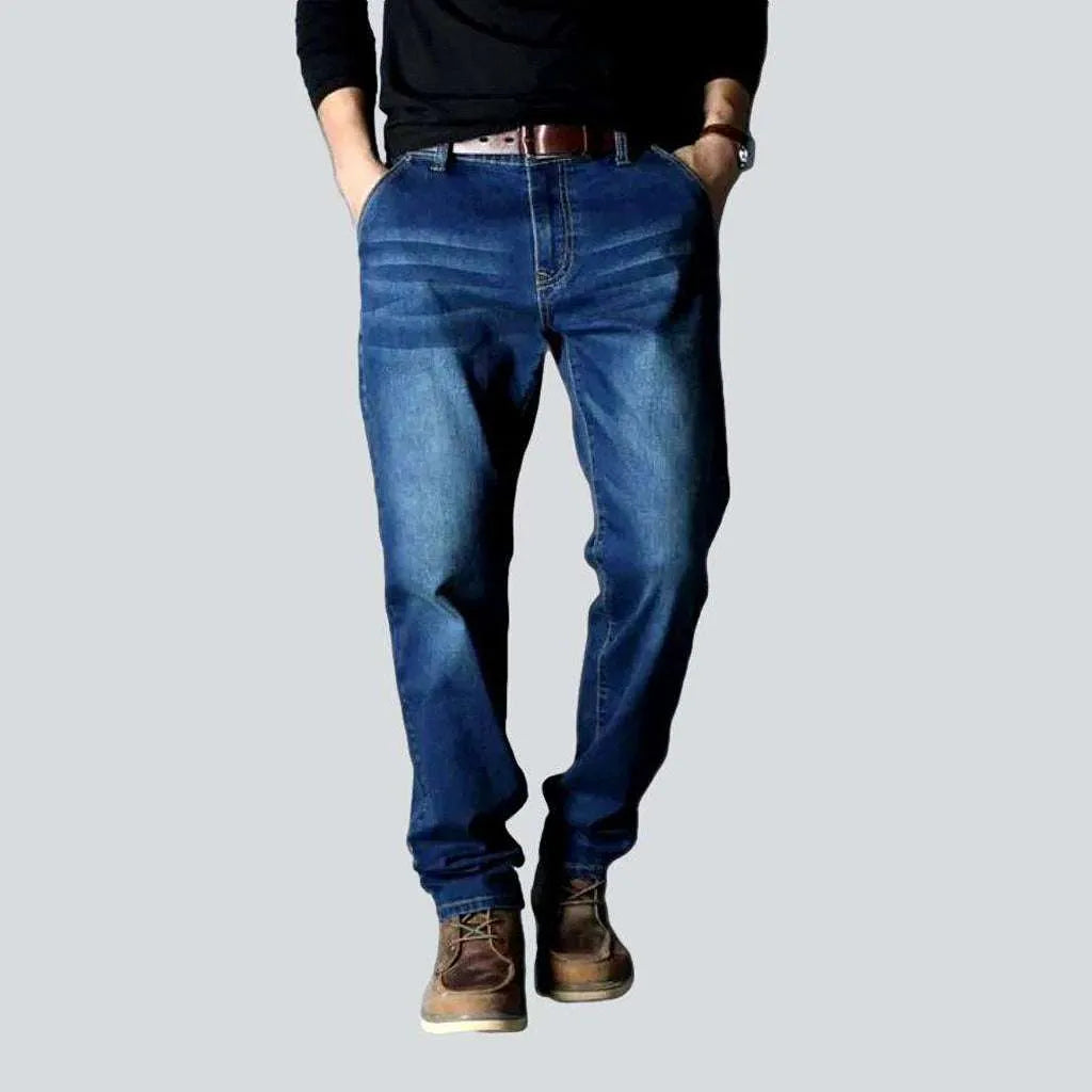 Mobile pocket men's slim jeans