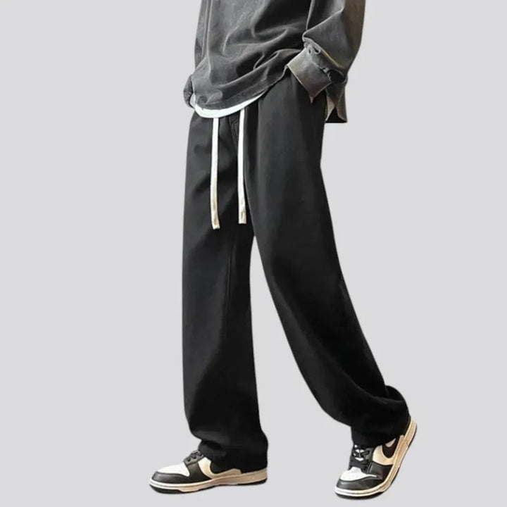 Baggy-fit retro insulated men's jean joggers