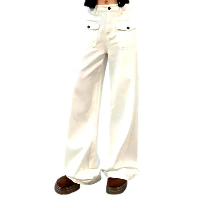 High Fashion Women's Denim Pants - White