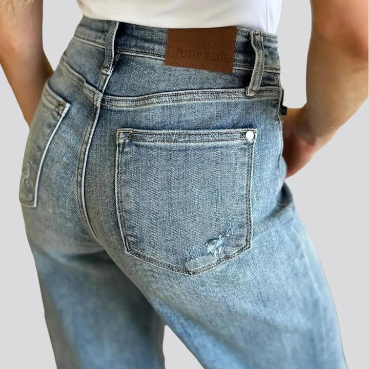 Stonewashed women's 90s jeans