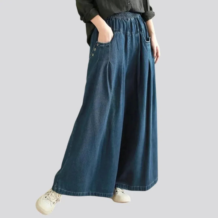 Culottes street denim pants for ladies