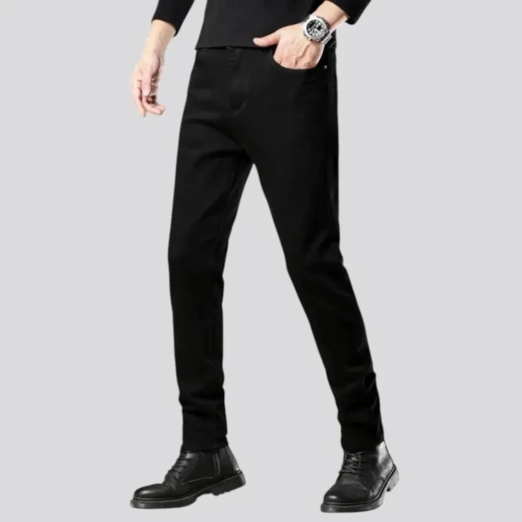 Monochrome slim fit stretchable men's jeans