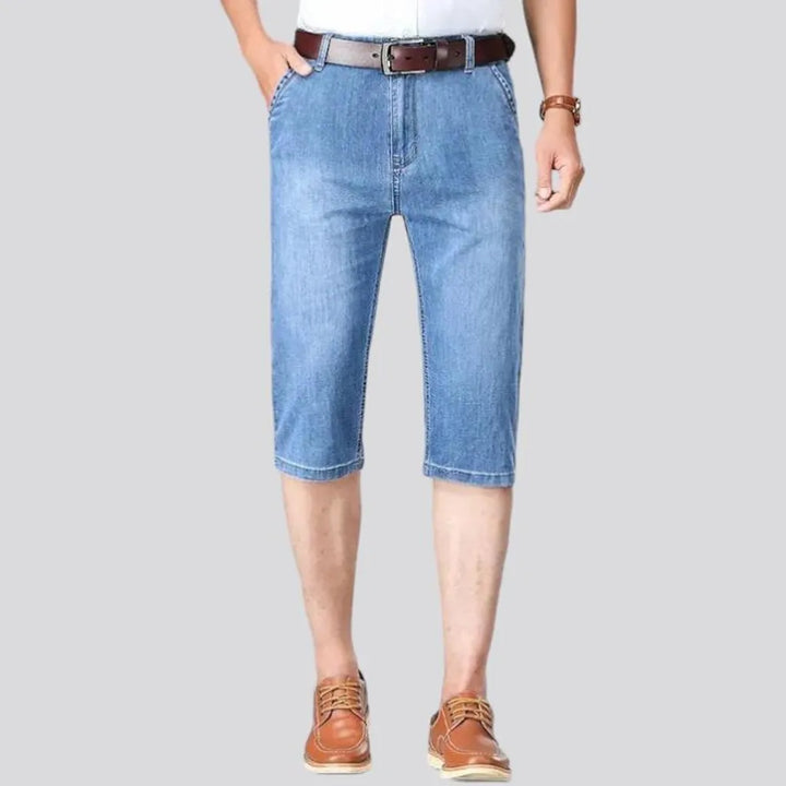 Straight sanded jeans shorts