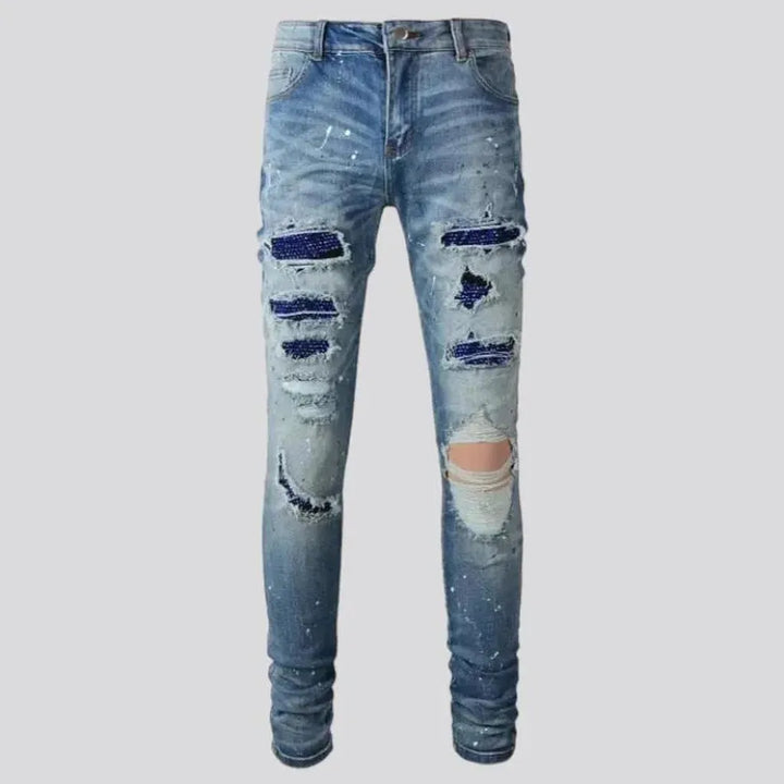 Y2k men's sanded jeans