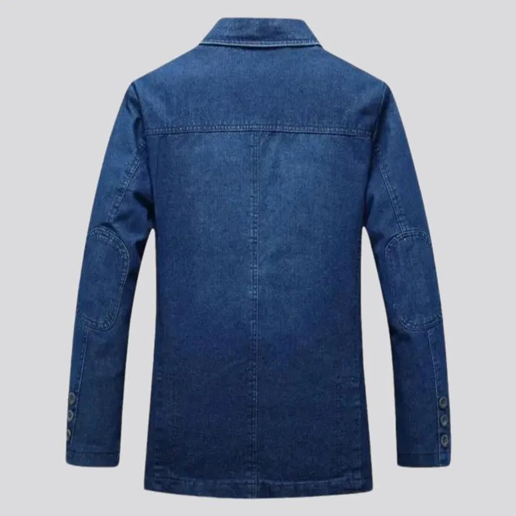 Casual slim-fit men's denim blazer