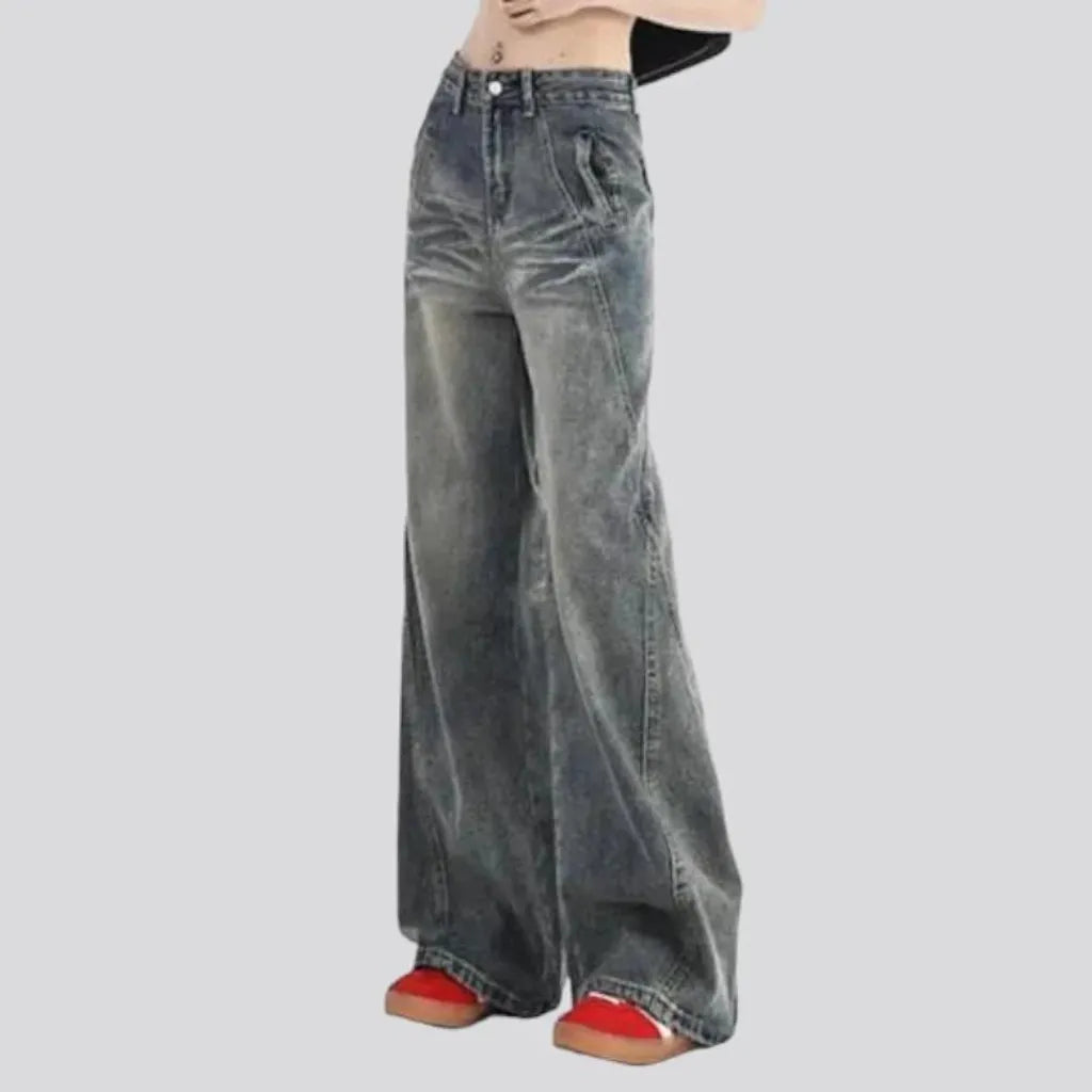 Vintage women's whiskered jeans