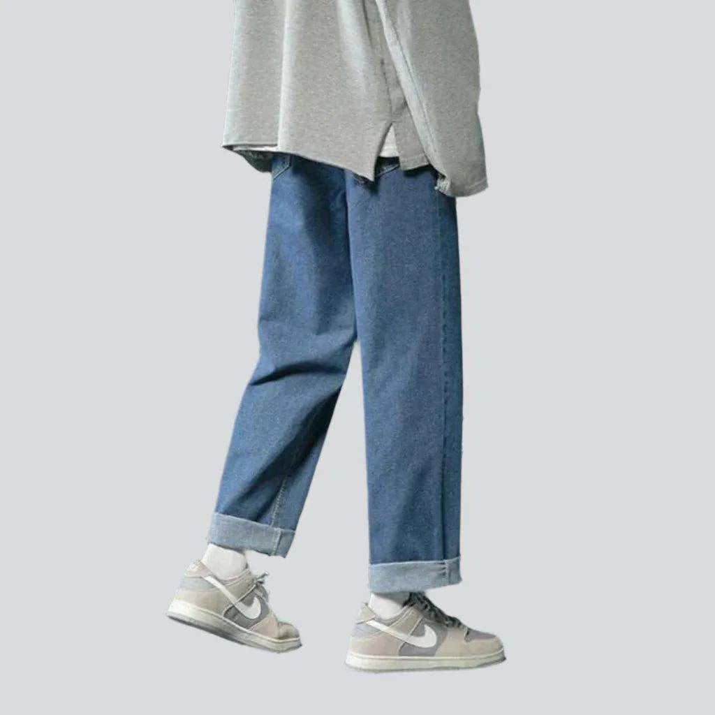 Korean streetwear loose denim pants