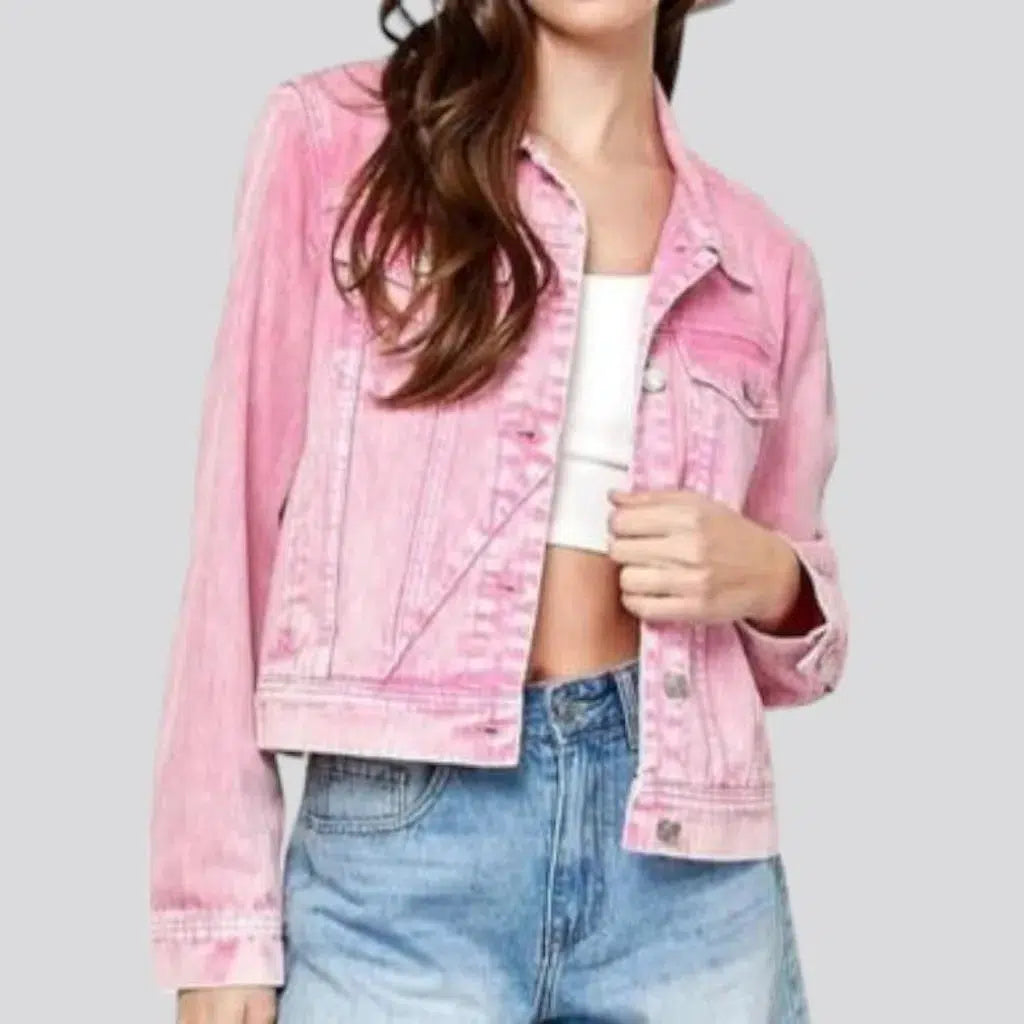 Color women's denim jacket