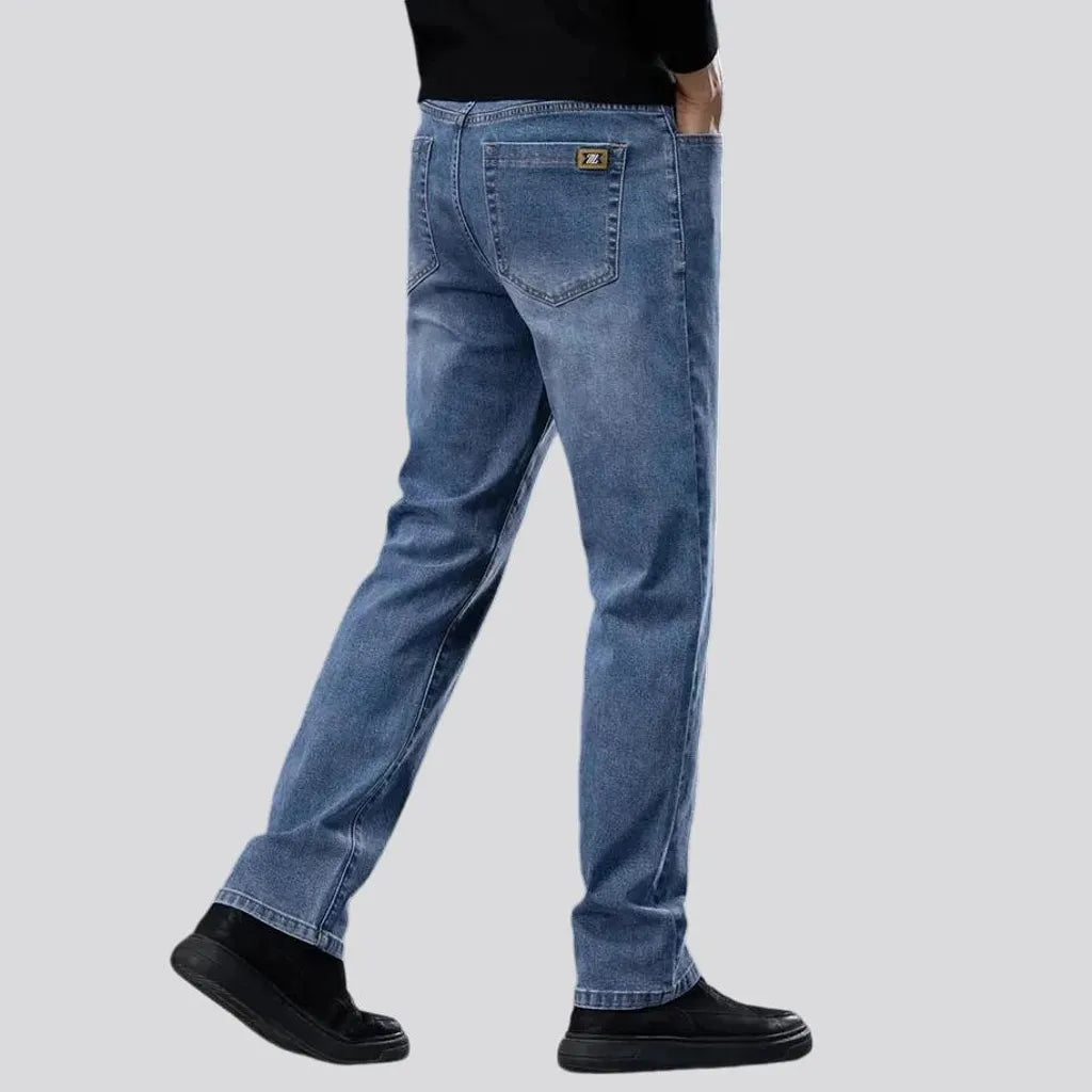 Retro tapered high-rise casual men's jeans