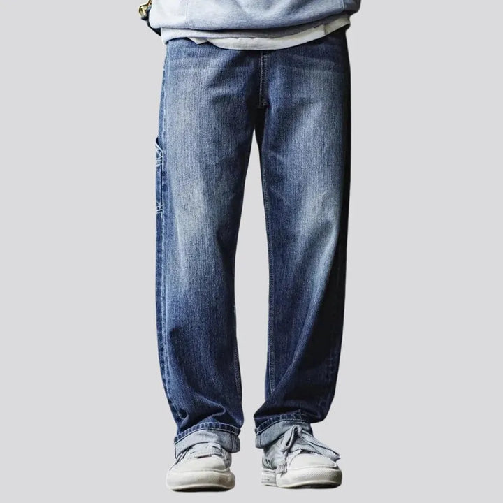 Medium wash baggy fashion men's jeans