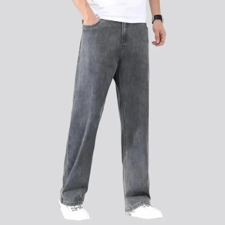 High-waist men's ultra-thin jeans