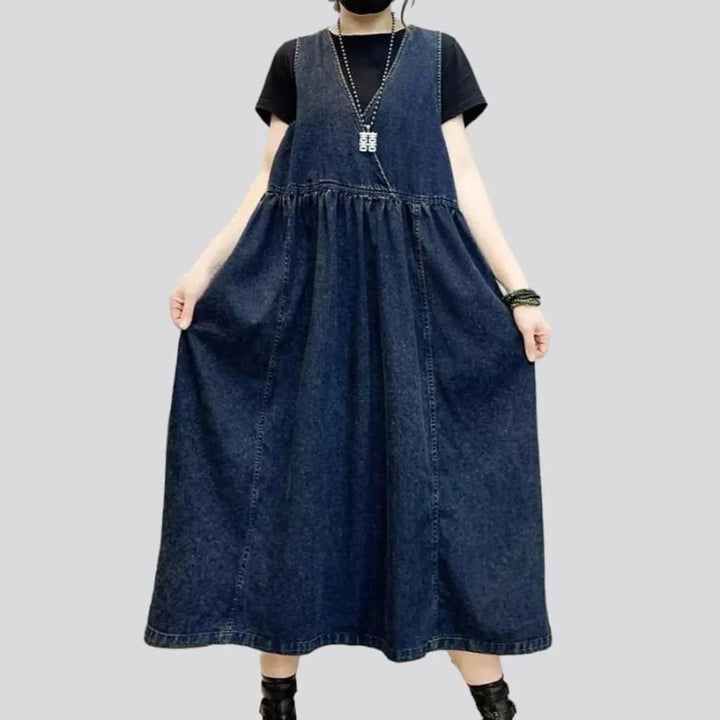 Vogue long denim dress