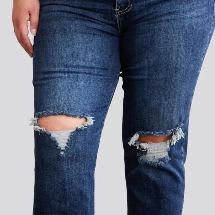 Dark-wash whiskered jeans
 for women