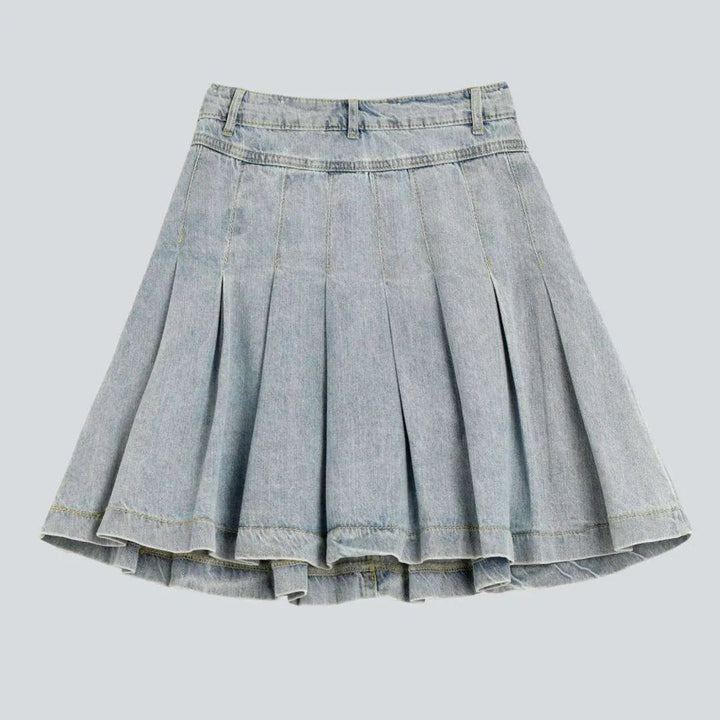 Bleached denim skater skirt | Jeans4you.shop