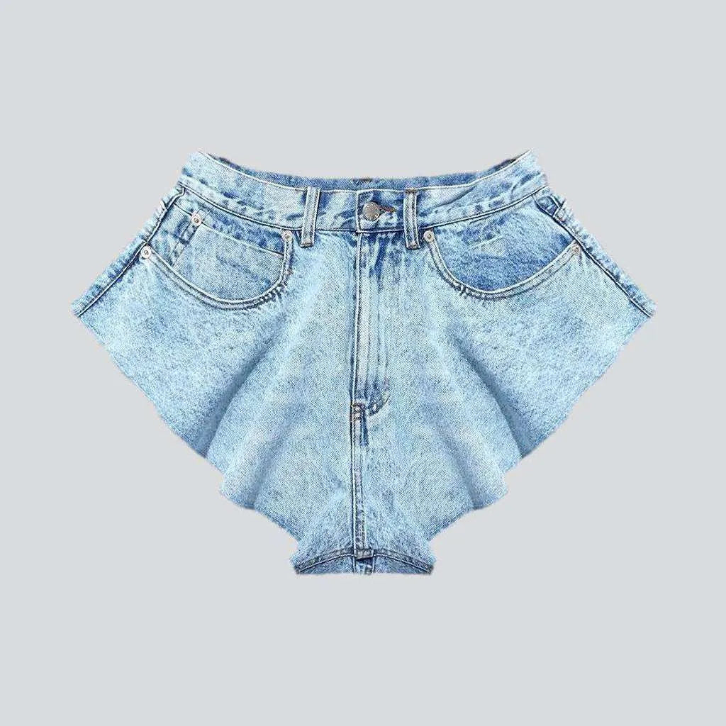 Bleached flared denim shorts | Jeans4you.shop