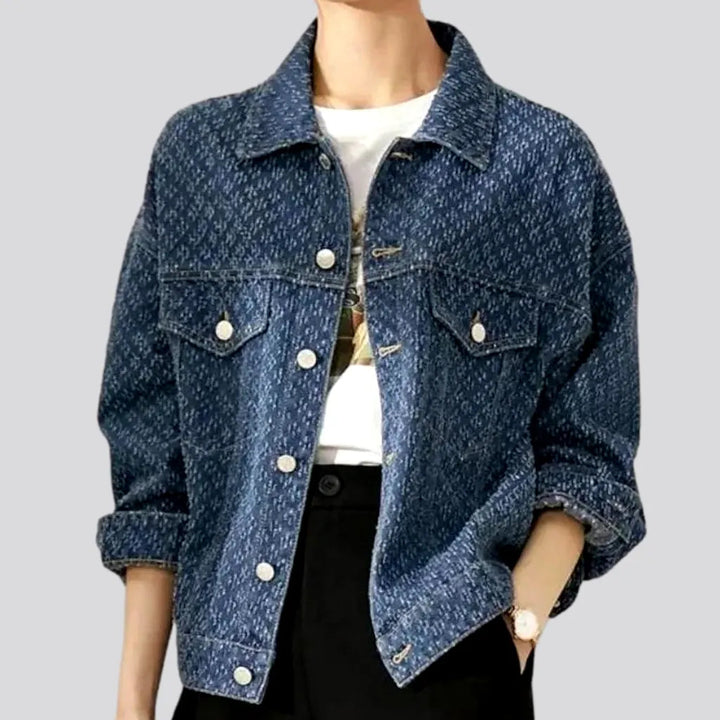 Boho medium-wash denim jacket for women | Jeans4you.shop