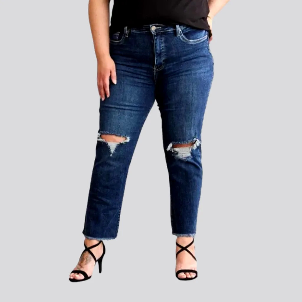 Dark-wash whiskered jeans
 for women | Jeans4you.shop