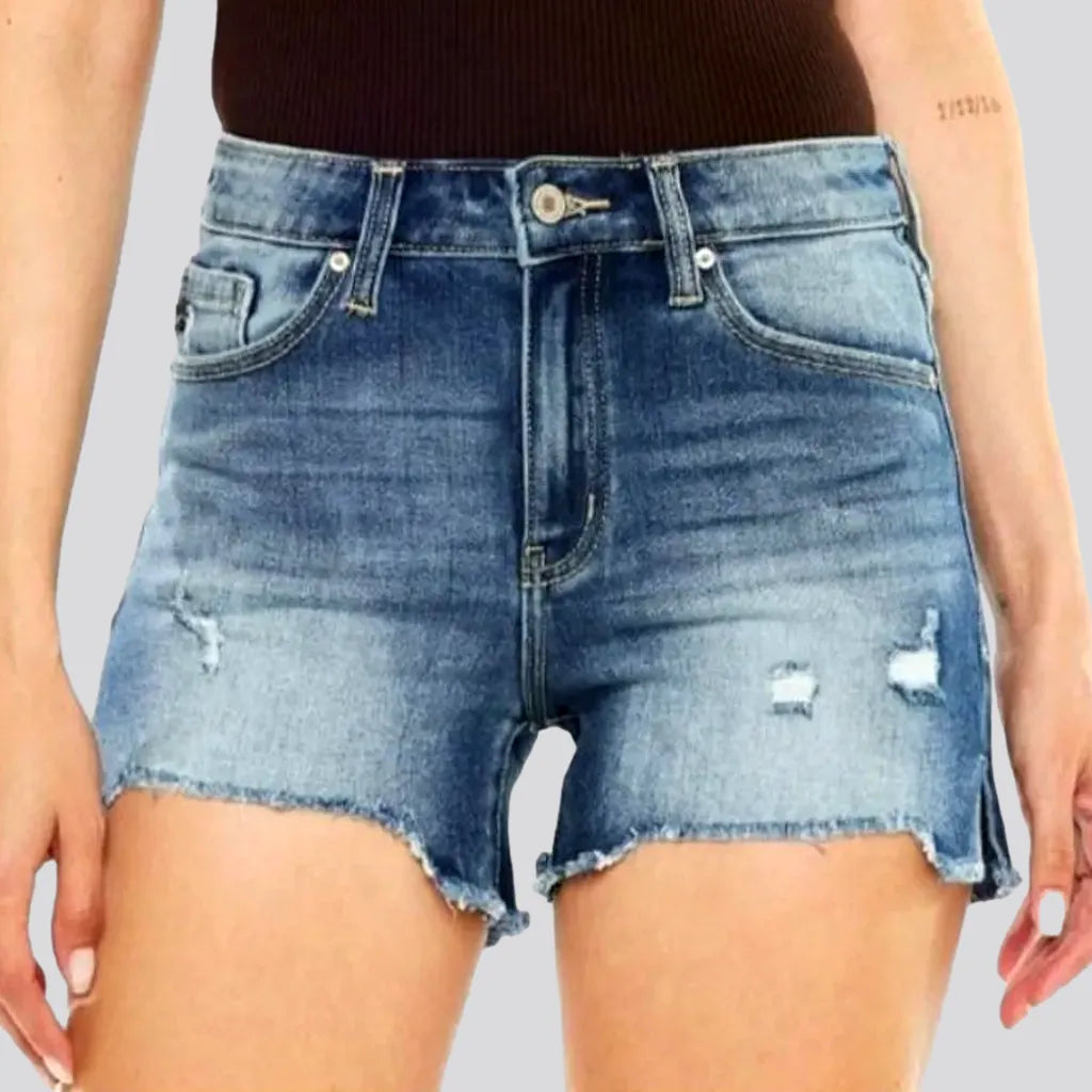 Distressed high-waist denim shorts
 for women | Jeans4you.shop