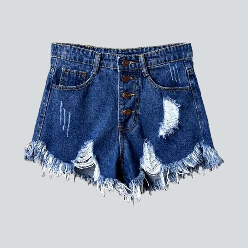 Distressed urban women's denim shorts | Jeans4you.shop