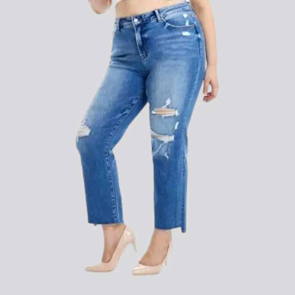 Distressed women's cigarette jeans | Jeans4you.shop