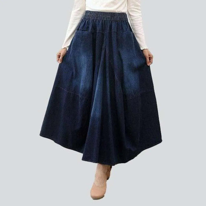 Flare dark wash jeans skirt | Jeans4you.shop