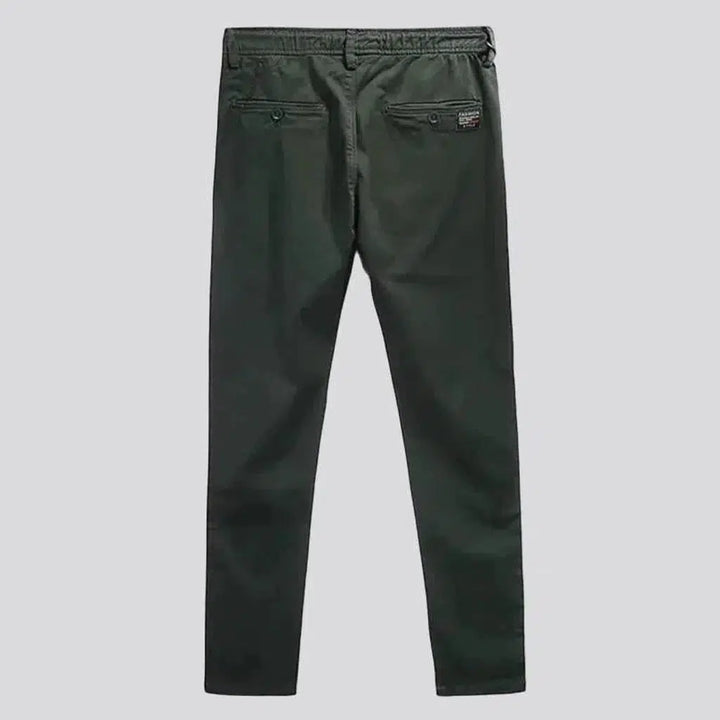 Mid-waist slim men's jeans pants