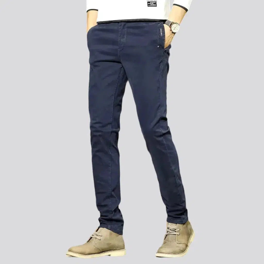 Slim stretchy men's denim pants