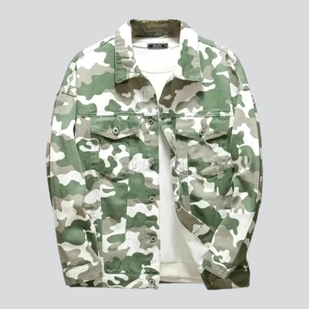 Camouflage men's jean jacket